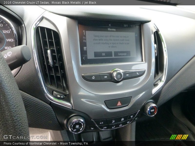 Mosaic Black Metallic / Jet Black 2016 Chevrolet Cruze LT Sedan