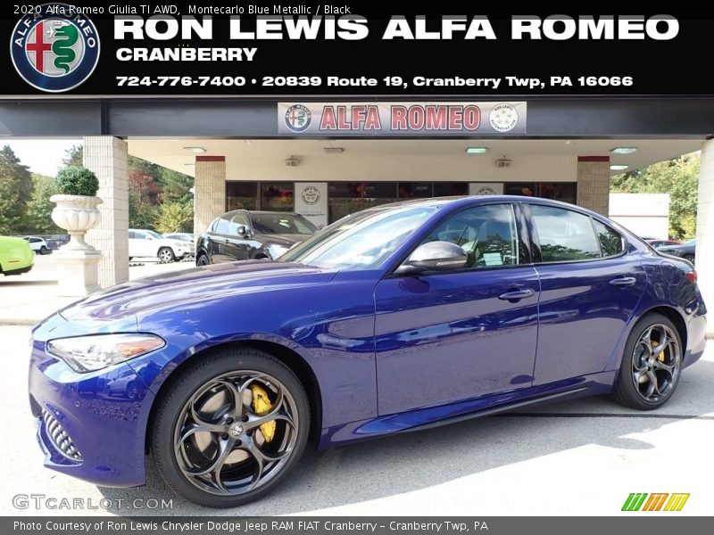 Montecarlo Blue Metallic / Black 2020 Alfa Romeo Giulia TI AWD