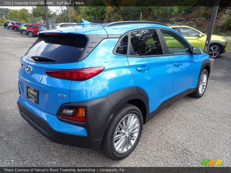 Surf Blue / Black 2021 Hyundai Kona SEL AWD