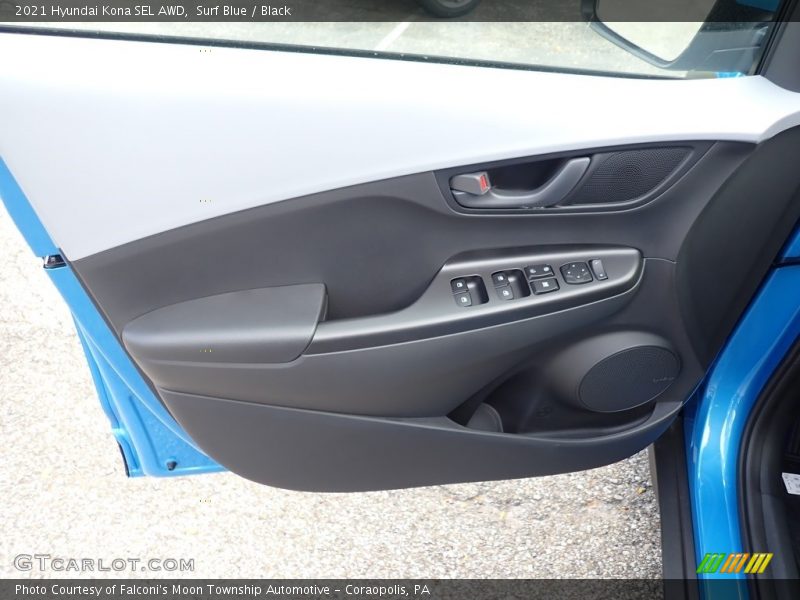 Surf Blue / Black 2021 Hyundai Kona SEL AWD