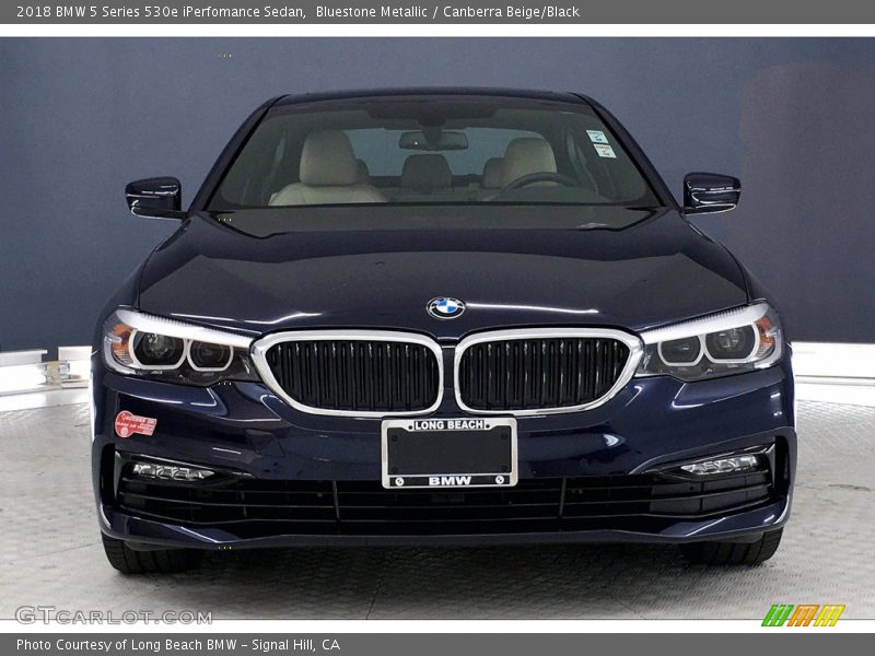 Bluestone Metallic / Canberra Beige/Black 2018 BMW 5 Series 530e iPerfomance Sedan
