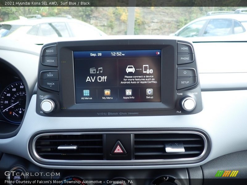 Surf Blue / Black 2021 Hyundai Kona SEL AWD