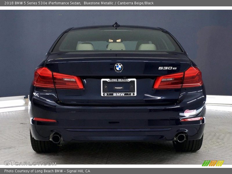 Bluestone Metallic / Canberra Beige/Black 2018 BMW 5 Series 530e iPerfomance Sedan