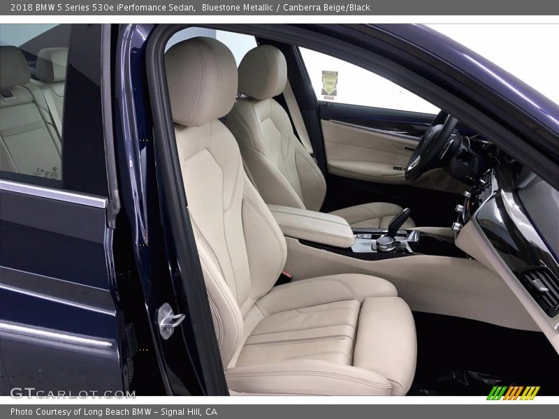 Bluestone Metallic / Canberra Beige/Black 2018 BMW 5 Series 530e iPerfomance Sedan