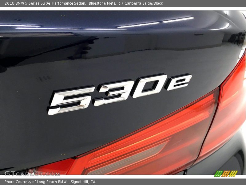 Bluestone Metallic / Canberra Beige/Black 2018 BMW 5 Series 530e iPerfomance Sedan
