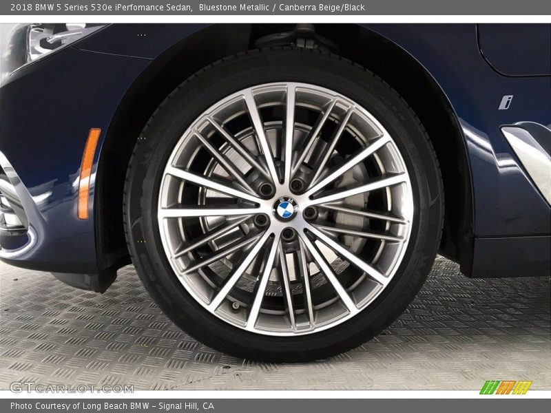 Bluestone Metallic / Canberra Beige/Black 2018 BMW 5 Series 530e iPerfomance Sedan
