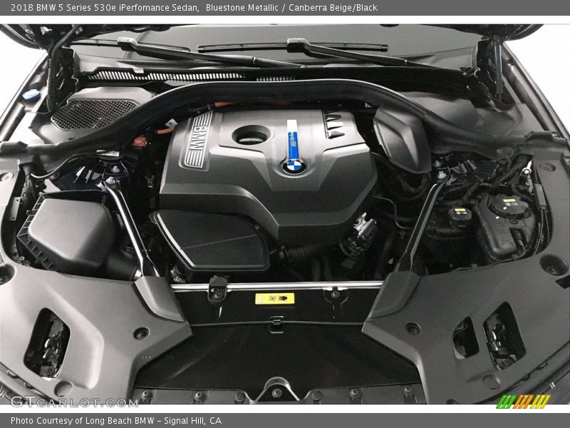 Bluestone Metallic / Canberra Beige/Black 2018 BMW 5 Series 530e iPerfomance Sedan