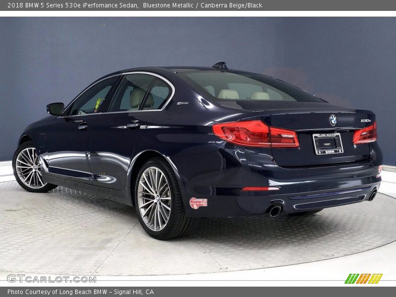 Bluestone Metallic / Canberra Beige/Black 2018 BMW 5 Series 530e iPerfomance Sedan