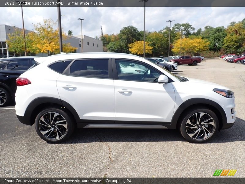 Winter White / Beige 2021 Hyundai Tucson Sport AWD