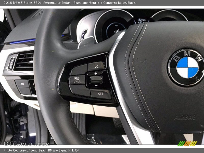 Bluestone Metallic / Canberra Beige/Black 2018 BMW 5 Series 530e iPerfomance Sedan