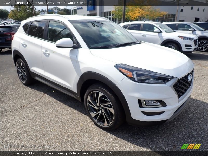Winter White / Beige 2021 Hyundai Tucson Sport AWD