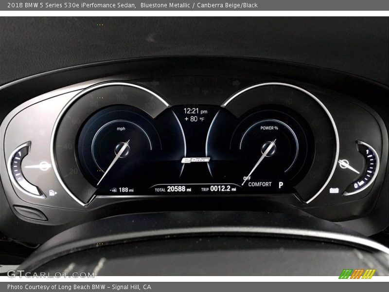 Bluestone Metallic / Canberra Beige/Black 2018 BMW 5 Series 530e iPerfomance Sedan