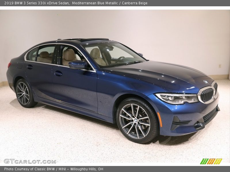 Mediterranean Blue Metallic / Canberra Beige 2019 BMW 3 Series 330i xDrive Sedan