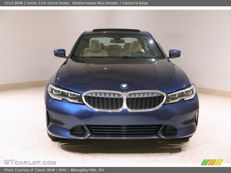 Mediterranean Blue Metallic / Canberra Beige 2019 BMW 3 Series 330i xDrive Sedan