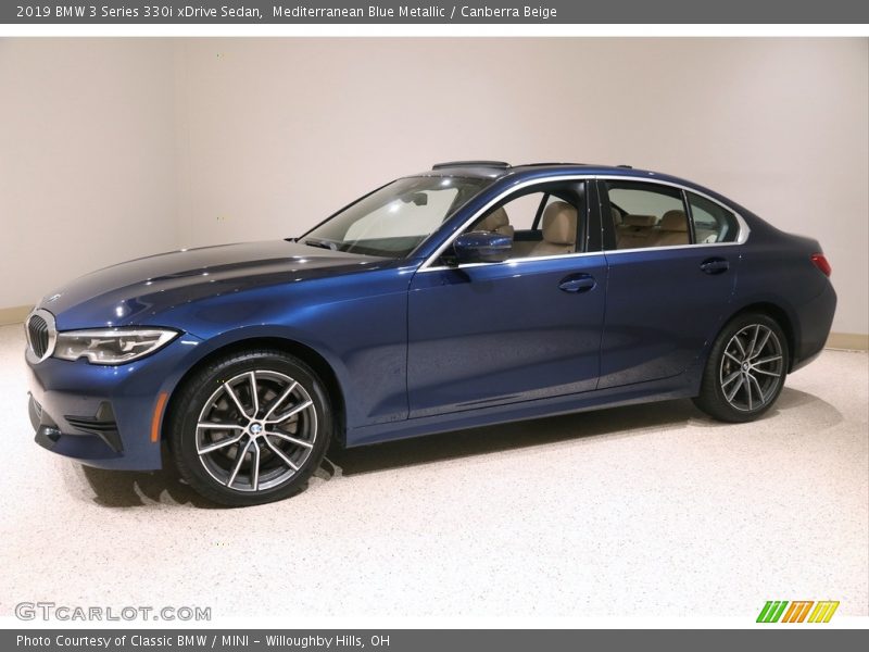 Mediterranean Blue Metallic / Canberra Beige 2019 BMW 3 Series 330i xDrive Sedan