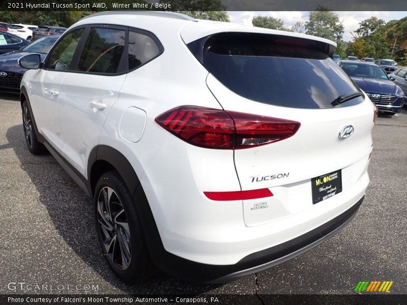 Winter White / Beige 2021 Hyundai Tucson Sport AWD