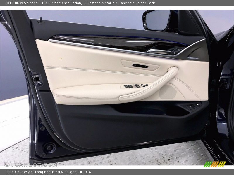 Bluestone Metallic / Canberra Beige/Black 2018 BMW 5 Series 530e iPerfomance Sedan