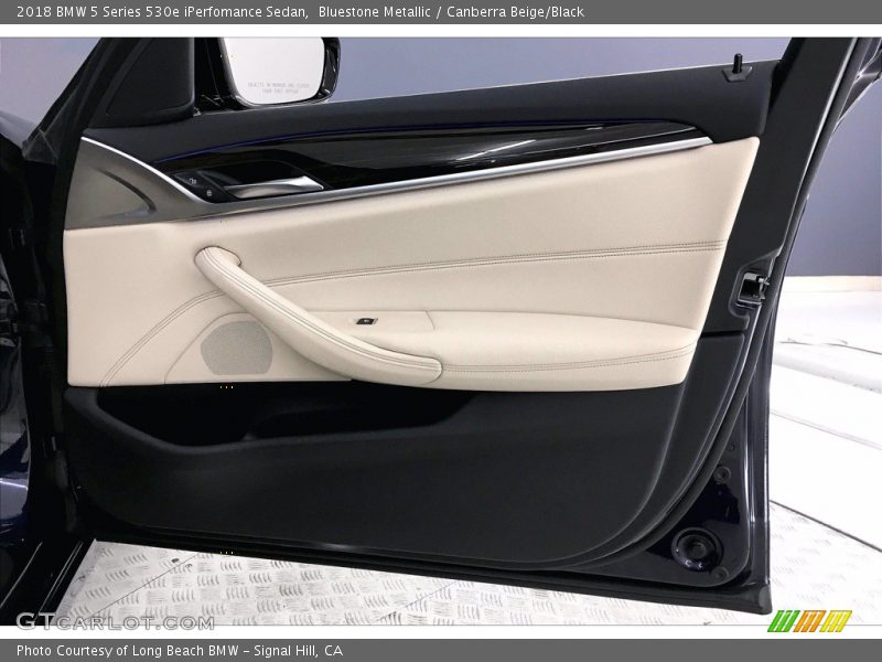 Bluestone Metallic / Canberra Beige/Black 2018 BMW 5 Series 530e iPerfomance Sedan