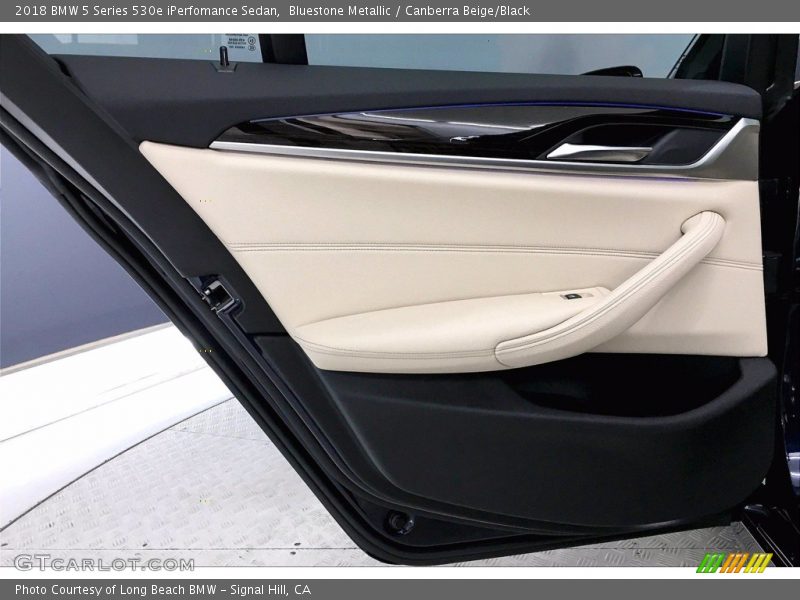 Bluestone Metallic / Canberra Beige/Black 2018 BMW 5 Series 530e iPerfomance Sedan