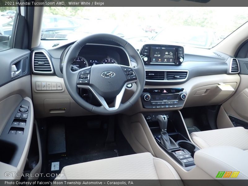 Winter White / Beige 2021 Hyundai Tucson Sport AWD
