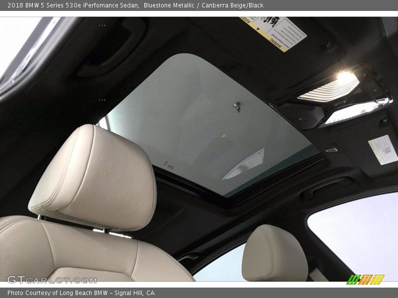 Bluestone Metallic / Canberra Beige/Black 2018 BMW 5 Series 530e iPerfomance Sedan