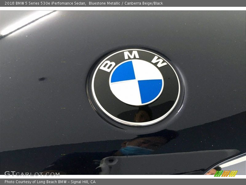 Bluestone Metallic / Canberra Beige/Black 2018 BMW 5 Series 530e iPerfomance Sedan
