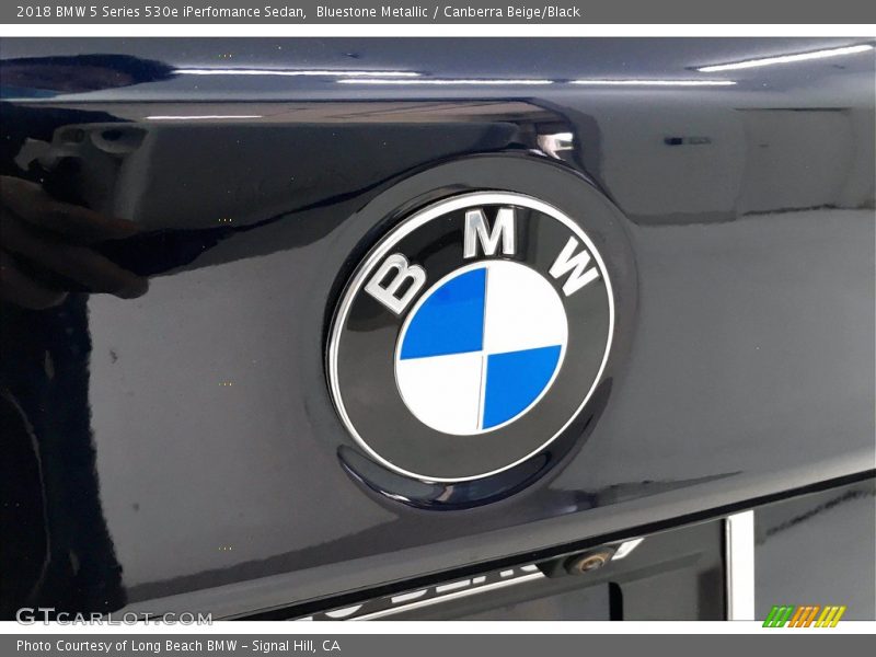 Bluestone Metallic / Canberra Beige/Black 2018 BMW 5 Series 530e iPerfomance Sedan