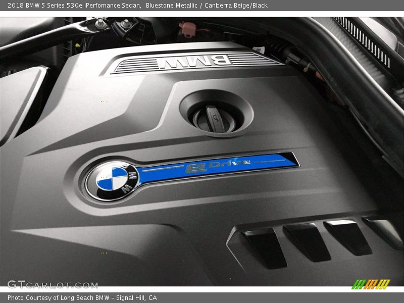 Bluestone Metallic / Canberra Beige/Black 2018 BMW 5 Series 530e iPerfomance Sedan