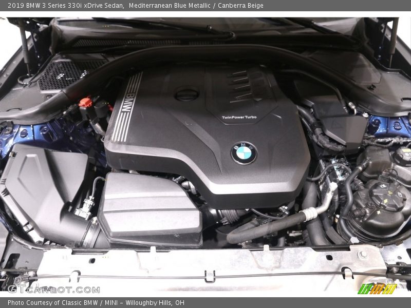 Mediterranean Blue Metallic / Canberra Beige 2019 BMW 3 Series 330i xDrive Sedan