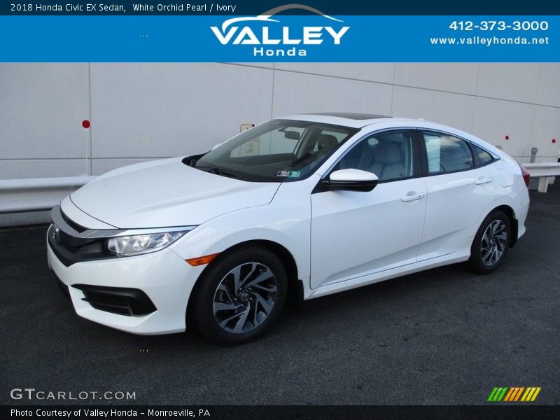 White Orchid Pearl / Ivory 2018 Honda Civic EX Sedan