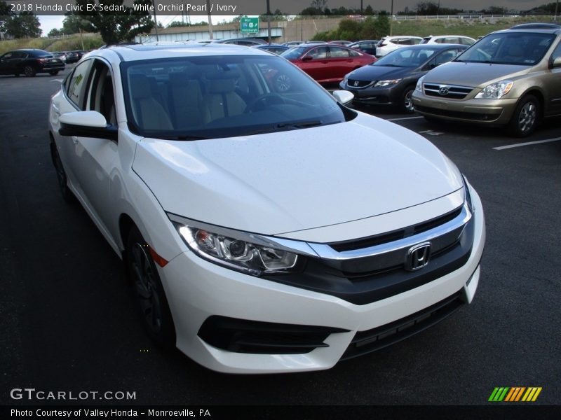 White Orchid Pearl / Ivory 2018 Honda Civic EX Sedan