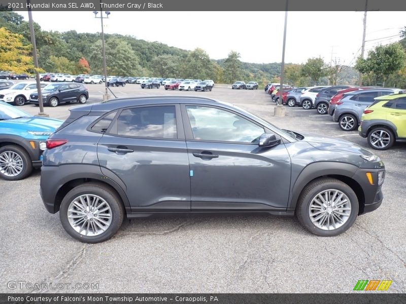 Thunder Gray / Black 2021 Hyundai Kona SEL AWD