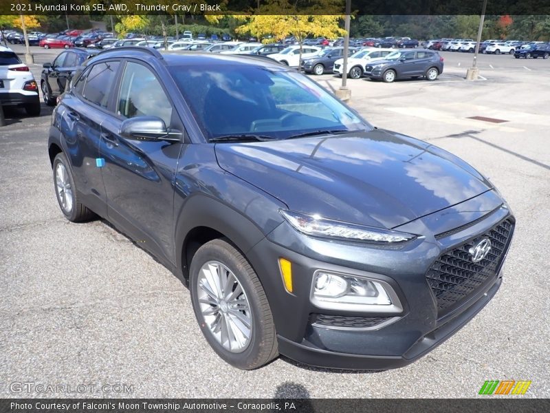 Thunder Gray / Black 2021 Hyundai Kona SEL AWD