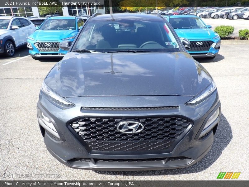Thunder Gray / Black 2021 Hyundai Kona SEL AWD