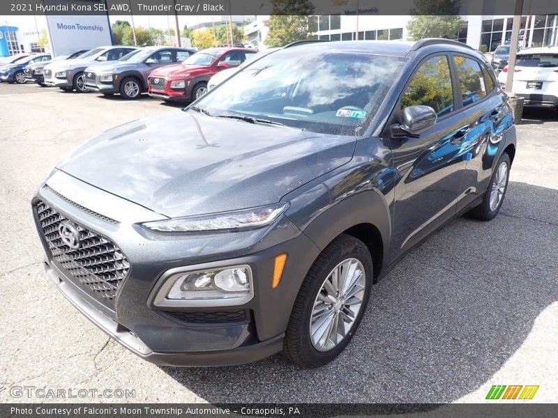 Thunder Gray / Black 2021 Hyundai Kona SEL AWD
