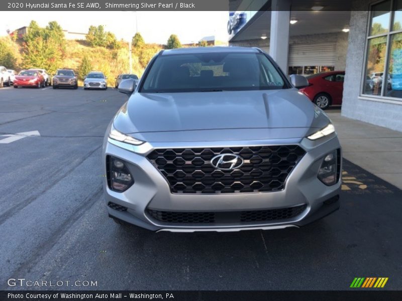Shimmering Silver Pearl / Black 2020 Hyundai Santa Fe SE AWD