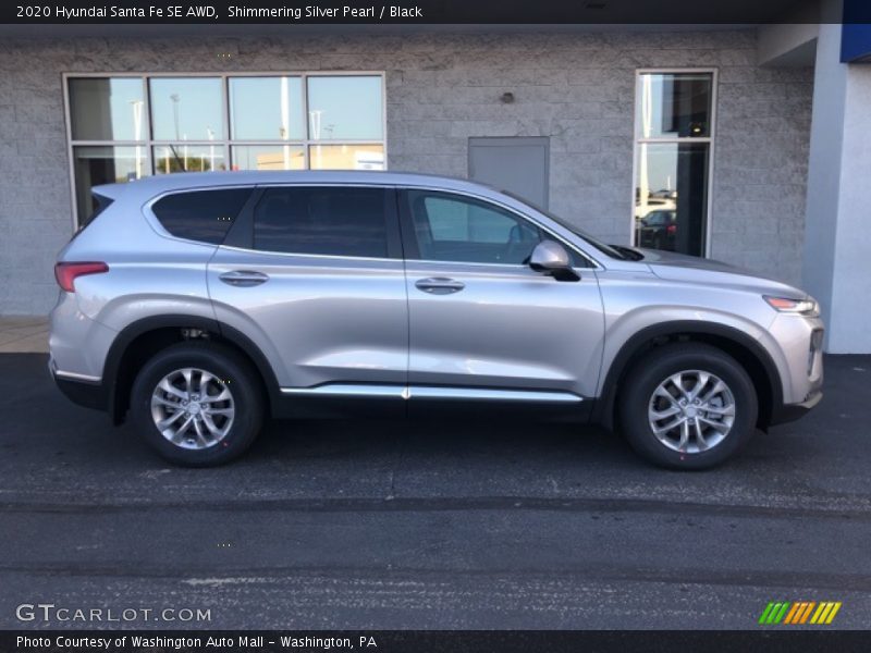 Shimmering Silver Pearl / Black 2020 Hyundai Santa Fe SE AWD