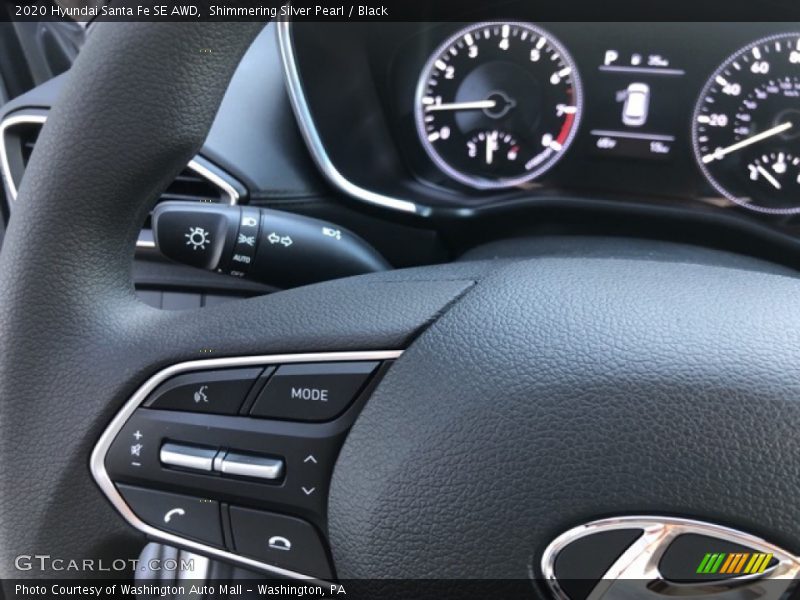 Shimmering Silver Pearl / Black 2020 Hyundai Santa Fe SE AWD