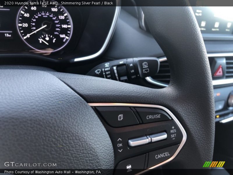 Shimmering Silver Pearl / Black 2020 Hyundai Santa Fe SE AWD