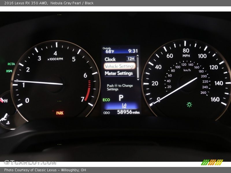 Nebula Gray Pearl / Black 2016 Lexus RX 350 AWD