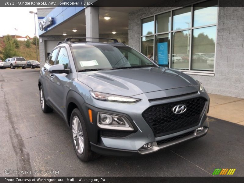 Sonic Silver / Black 2021 Hyundai Kona SEL AWD
