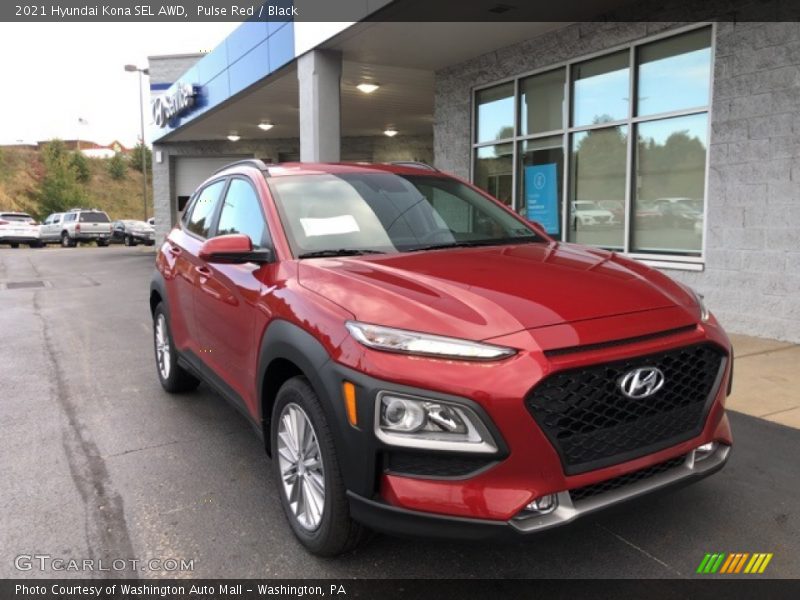 Pulse Red / Black 2021 Hyundai Kona SEL AWD