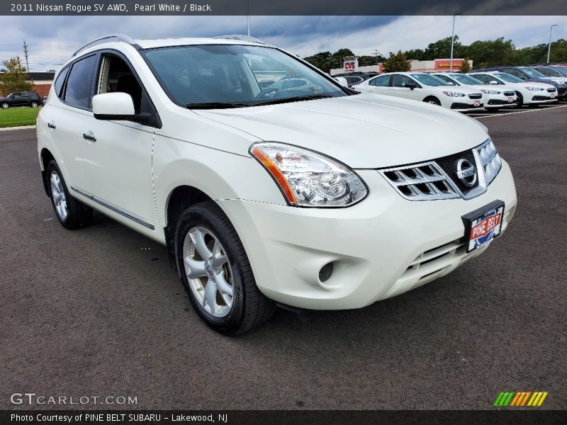 Pearl White / Black 2011 Nissan Rogue SV AWD