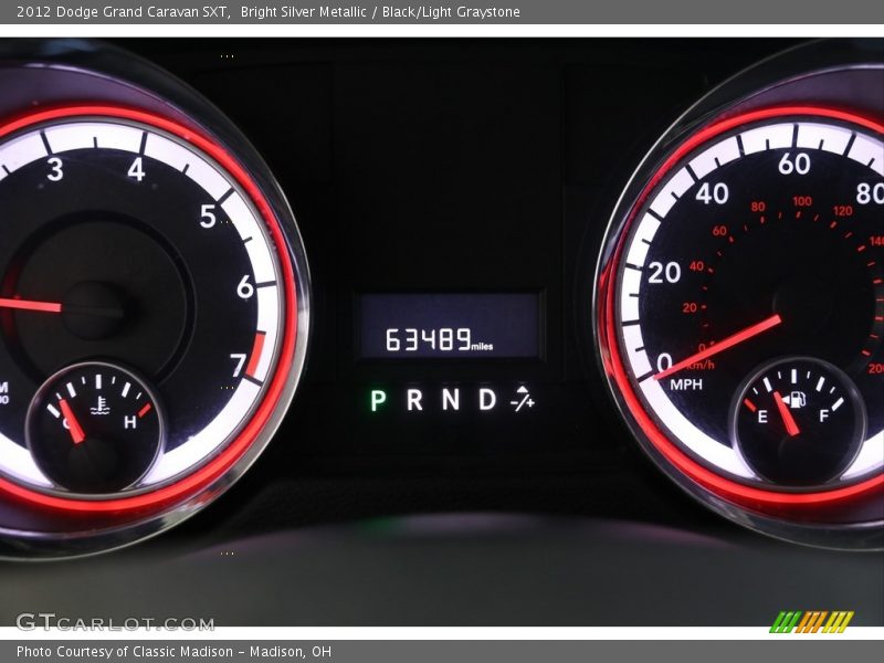 Bright Silver Metallic / Black/Light Graystone 2012 Dodge Grand Caravan SXT