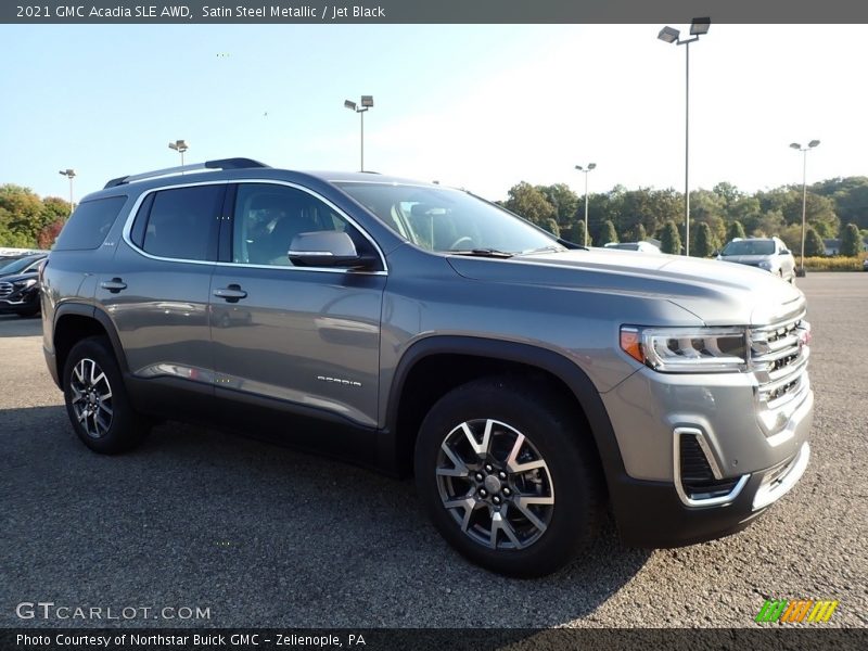 Satin Steel Metallic / Jet Black 2021 GMC Acadia SLE AWD