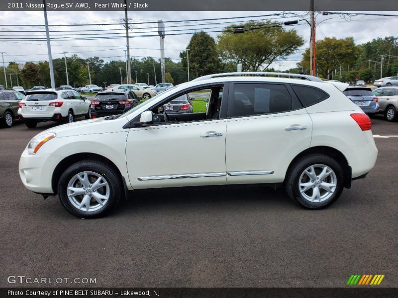 Pearl White / Black 2011 Nissan Rogue SV AWD