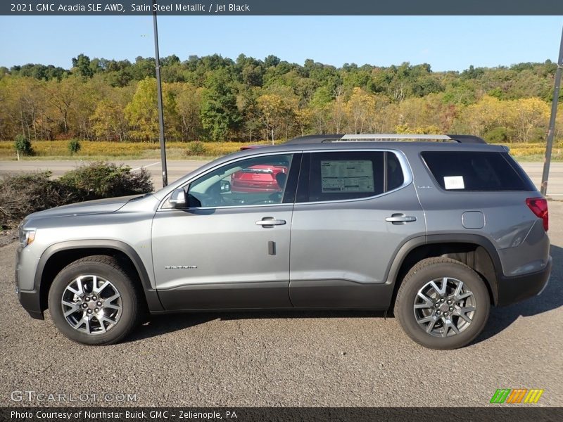 Satin Steel Metallic / Jet Black 2021 GMC Acadia SLE AWD