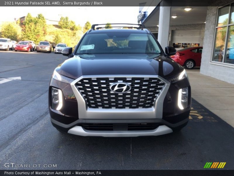 Sierra Burgundy / Black 2021 Hyundai Palisade SEL AWD