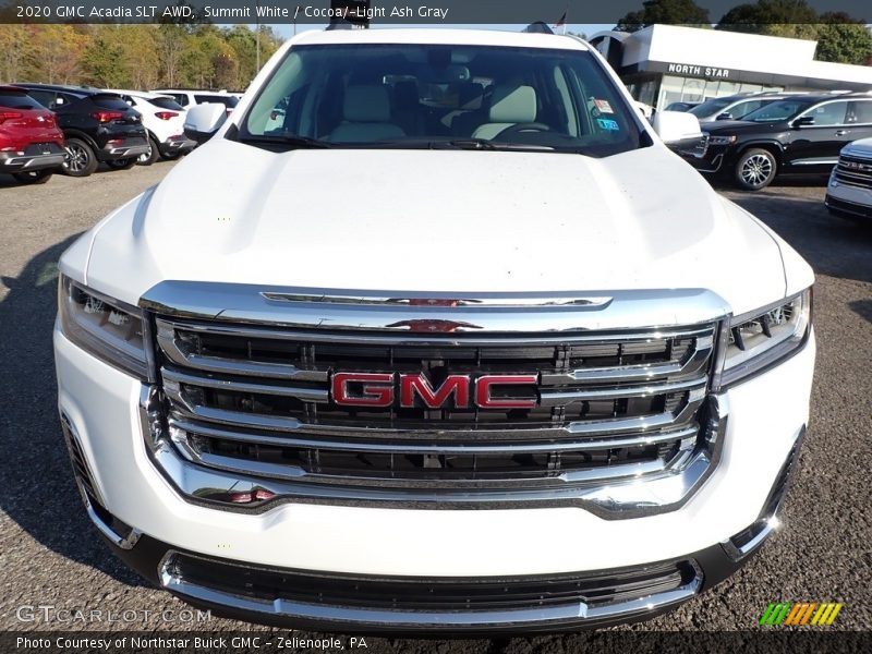 Summit White / Cocoa/­Light Ash Gray 2020 GMC Acadia SLT AWD