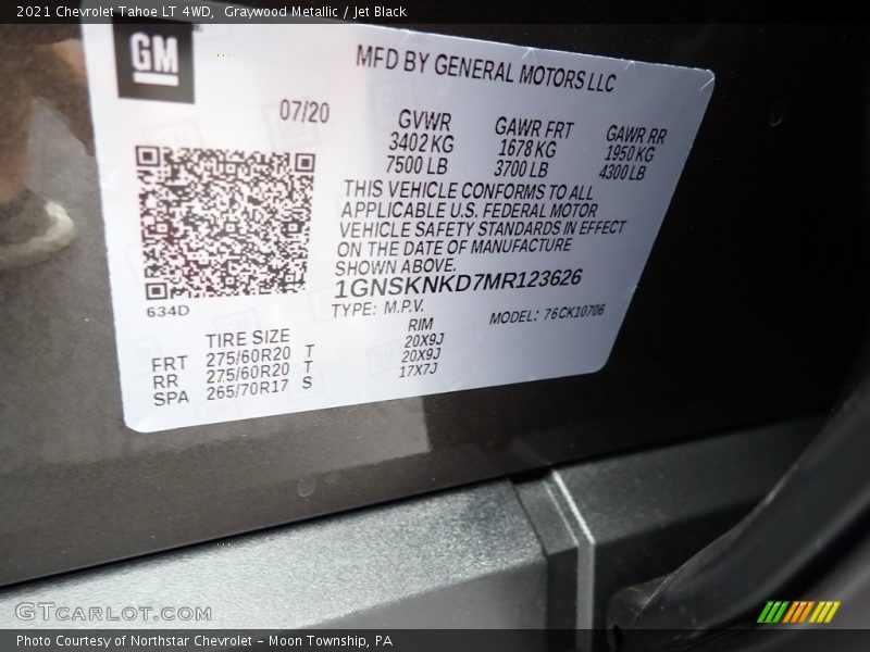 Graywood Metallic / Jet Black 2021 Chevrolet Tahoe LT 4WD